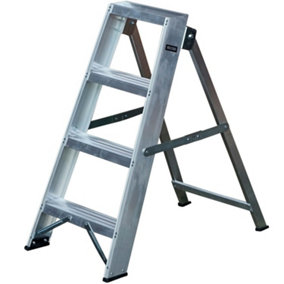 0.8m Aluminium Swingback Step Ladders 4 Tread Professional Lightweight Steps