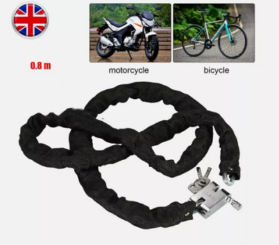 Heavy Duty Steel Security Chain Padlock Lock Motorbike