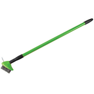 0.8m to 1.4m Adjustable Length Steel Wire Decking Weed Brush - Telescopic Handle Heavy Duty Scraper