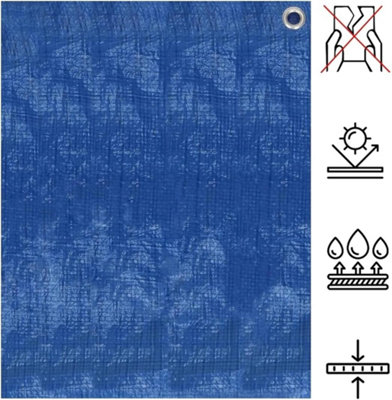 0.9 x 1 m Tarpaulin Cover - Blue 50GSM - Waterproof - 3