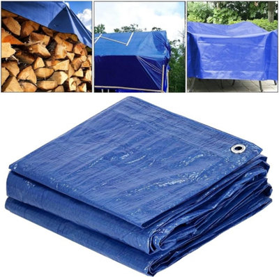 0.9 x 1 m Tarpaulin Cover - Blue 50GSM - Waterproof - 4