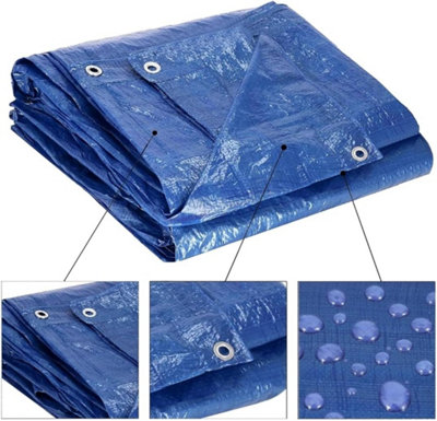 0.9 x 1 m Tarpaulin Cover - Blue 50GSM - Waterproof - 7