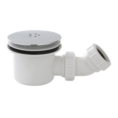 Image of James Parker 90mm Rapid Flow Shower Waste - White/chrome