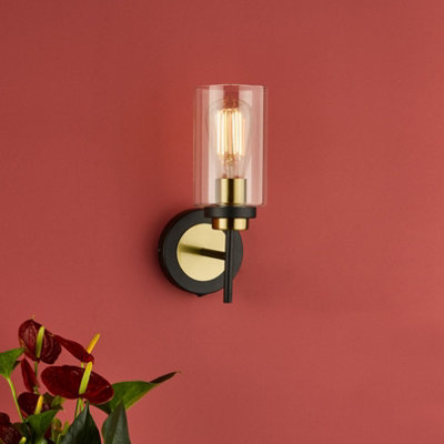Pagazzi Lighting Pagazzi Greig Black & Gold Bathroom Wall Light from B&Q