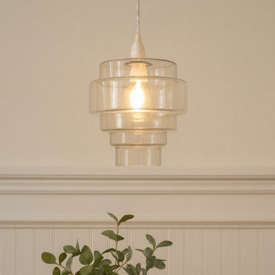 B&Q -  Pagazzi Mira Clear Glass Easy-Fit Pendant