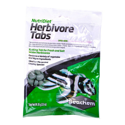 Seachem Herbivore Tabs 85G Sinking Fish Food Tablets For Herbivorous Freshwater & Saltwater Fish from B&Q