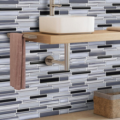 Garden Sanctuary 10Pcs Self-Adhesive Marble Pattern Wall Tile Stickers 30Cm W X 30Cm D from B&Q