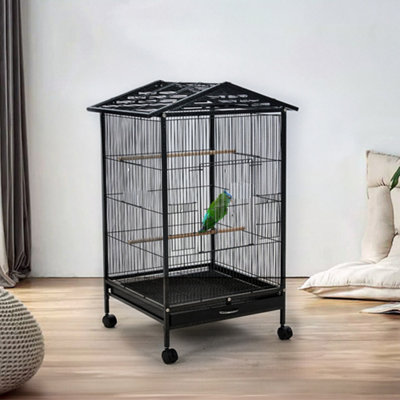 Thehotsale Open Play Top Metal Pet Bird Cage With Casters With Two Perches 47.5Cm W X 47.5Cm D X 86Cm H from B&Q