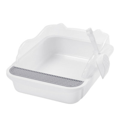 Thehotsale Large Semi-Closed Anti-Splash Cat Litter Box Pet Toilet With Scoop 37 Cm W X 48 Cm D X 20 Cm H from B&Q