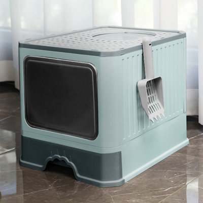 Thehotsale Large Green Drawer-Style Enclosed Detachable Slide-Out Tray Cat Litter Box With Scoop from B&Q
