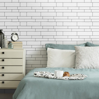 Garden Sanctuary Stain Resistant 3D Self Adhesive Brick Effect Wall Tile Stickers 10Pcs/pack from B&Q
