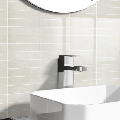 B&Q -  Set Of 10 Self-Adhesive Geometric Retro Wall Tile Stickers