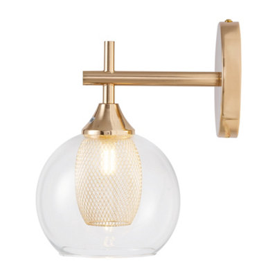 Thehotsale G9 Modern Glass Globe Shape Lampshade Wall Light from B&Q