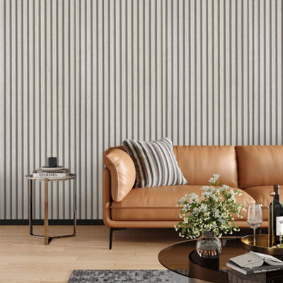 Garden Sanctuary Modern 3D Wood-Effect Non-Woven Wallpaper Paste Wall Decor 10M X 60Cm from B&Q