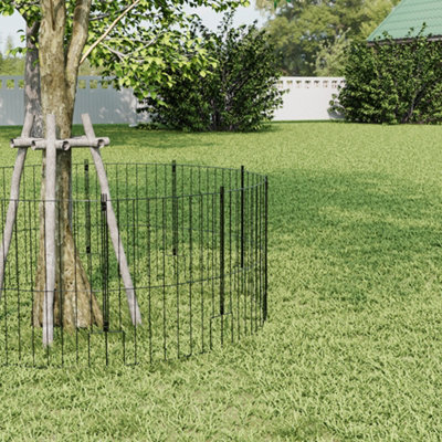 B&Q -  10Pcs Flat Top Metal Garden Fence Panels No Dig Fencing Border For Yard And Garden (W)32Cm X (H)42Cm