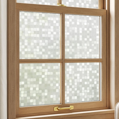 Garden Sanctuary 3D Large Mosaic Patterned Privacy Window Film Peel And Stick Frosted Cover For Glass Window 61Cm X 200Cm from B&Q