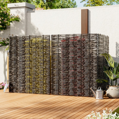 Garden Sanctuary Foldable Trash Can Trellis Fence Wicker Privacy Fence from B&Q