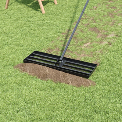 Garden Sanctuary Stainless Steel Handle Lawn Levelling Rake Handle Length 213Cm from B&Q