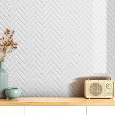 Garden Sanctuary 10Pcs Pet Self-Adhesive 3D Brick Effect Wall Tile Stickers 30.5Cm W X 30.5Cm D from B&Q