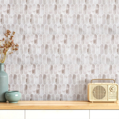 Garden Sanctuary 10Pcs Pet & Pu Peel & Stick 3D Brick Effect Wall Tile Stickers 30.5Cm W X 30.5Cm D from B&Q