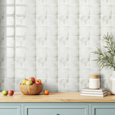 Garden Sanctuary Peel And Stick Wall Tile Spuare Stickers 3D Effect 10Pcs/pack from B&Q