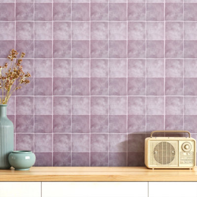 Garden Sanctuary Peel And Stick Wall Tile Spuare Stickers 3D Effect 10Pcs/pack from B&Q