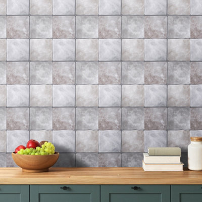 Garden Sanctuary Peel And Stick Wall Tile Spuare Stickers 3D Effect 10Pcs/pack from B&Q