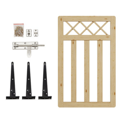 Darphe Wooden Garden Gate With Secure Latch Flat Top Fence Design 76Cm X 120Cm from B&Q