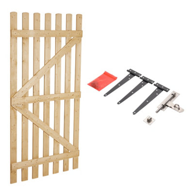 Darphe Garden Wood Picket Fence Gate With Latch 90Cm W X 180Cm H from B&Q