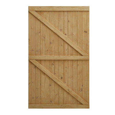 Darphe Flat Top Pine Wood Garden Gate With Latch 91Cm W X 152Cm H from B&Q