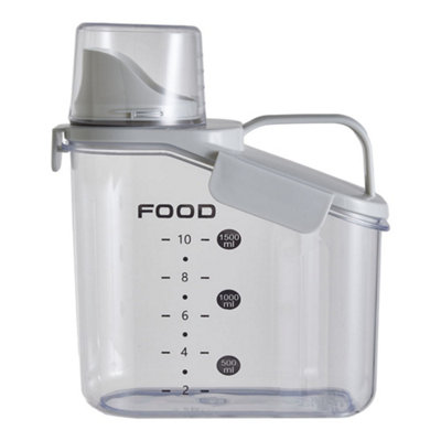 Thehotsale 1.5L Transparent Airtight Food Storage Container With Measuring Cup18Cm W X 11Cm D X 23Cm H from B&Q