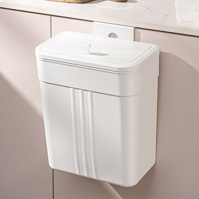Thehotsale White Hanging Rubbish Bin With Lid For Kitchen Bathroom25Cm W X 10Cm D X 30Cm H from B&Q