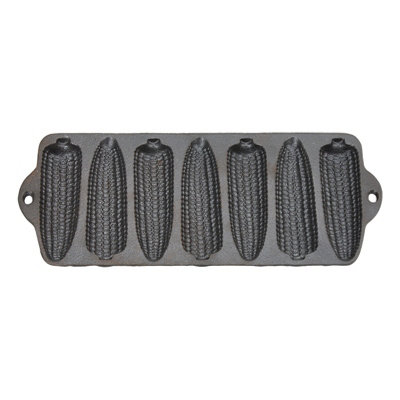 Thehotsale 7-Slot Black Double-Handled Cast Iron Corn Pan30.6Cm W X 14.3Cm D X 2Cm H from B&Q