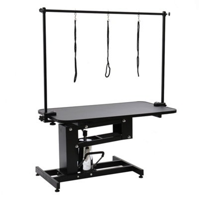 Thehotsale Black Adjustable Hydraulic Pet Grooming Trimming Table With Adjustable Arm from B&Q