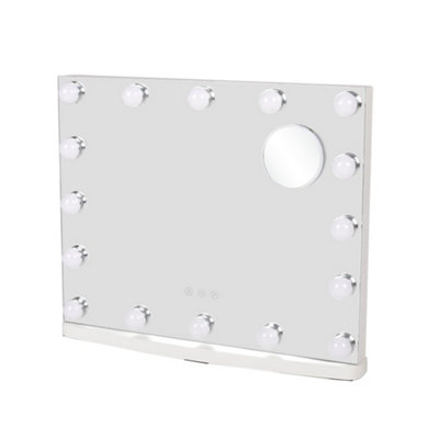 Darphe White Hollywood Led Lighted Makeup Mirror With 10X Magnification And 3 Lighting Modes50Cm W X 10Cm D X 42Cm H from B&Q