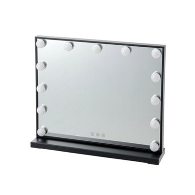 Darphe Black Frame Rectangle Hollywood Makeup Vanity Mirror With 13 Dimmable Bulbs52Cm W X 10Cm D X 42Cm H from B&Q