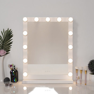 Darphe Hollywood Style Lighted Rectangular Touch Control Makeup Mirror With Base42Cm W X 54.5Cm H from B&Q