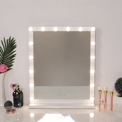 Darphe Hollywood Style Lighted Rectangular Touch Control Makeup Mirror With Base52Cm W X 64.5Cm H from B&Q