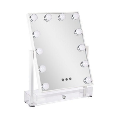 Darphe White Hollywood Makeup Mirror With Lights3 Light Modes And Touch Control 36.5Cm W X 47.5Cm H from B&Q