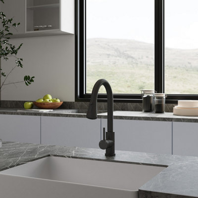 B&Q -  Pull-Out Sensor Kitchen Faucet Handle LeverBlack