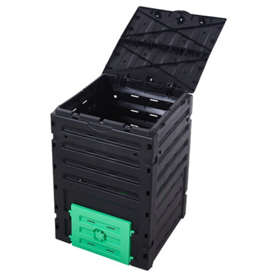 Breeins 450L Black Garden Plastic Compost Bin Composters from B&Q