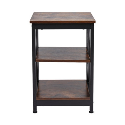 B&Q -  Two-Tiered Storage Shelf On A Vintage Wooden Bedside Table