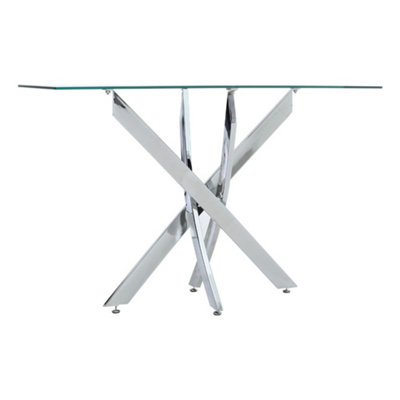 Darphe Modern And Futuristic Clear Glass Top Coffee End Table Tempered Glass Table from B&Q