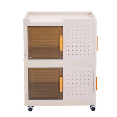 Darphe 2 Tier Plastic Storage Box Wardrobe Storage Bin Bookcase With Wheels from B&Q