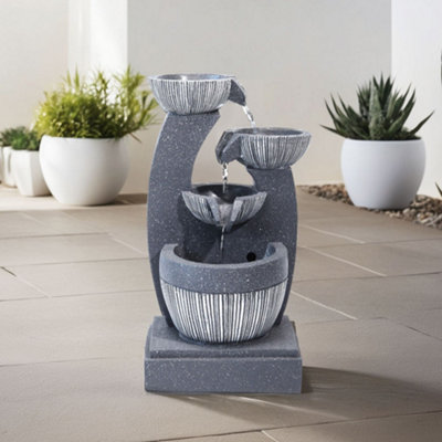 Breeins Rockery  Cascading Waterscape Garden Tiered Led Fountain Outdoor Decorative Statue Fountain Garden Electric Fountain from B&Q