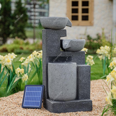 Breeins Outdoor Solar Powered Cascading Water Feature  Garden Layered Led Fountain Outdoor Ornament Statue Fountain 72Cm from B&Q