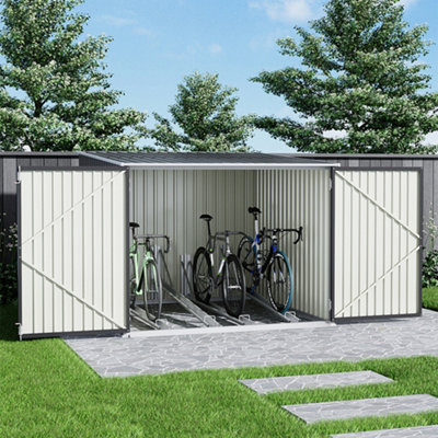 Breeins Outdoor Metal  Garden Storage Shed Pent Tool Shed Bicycle Storage Shed  Charcoal Charcoal Black from B&Q