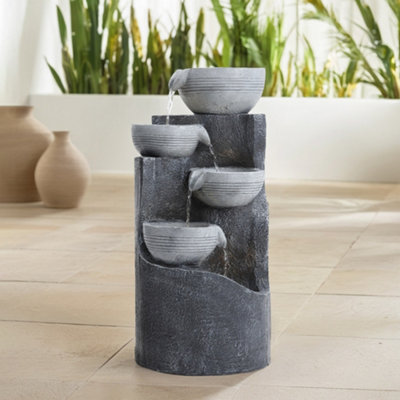 Breeins Solar Powered Cascading Rockery Garden Water Feature  Garden Layered Led Fountain Outdoor Ornament Statue Fountain  H 62Cm from B&Q
