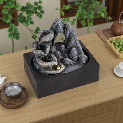 Darphe Tabletop Waterfall Rockery Fountain With Soft  Led Lighting Includes Three Suction Cups from B&Q
