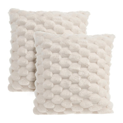 Living And Home 2Pcs Cozy Soft Plush Throw Pillowcase Cushion Covers With Hidden Zipper Without Insert from B&Q
